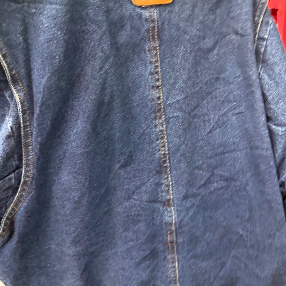 Vintage Boss Denim Barn Jacket Mens XL Blue Cotton Chore Coat Workwear Logo 90s - Picture 3 of 5